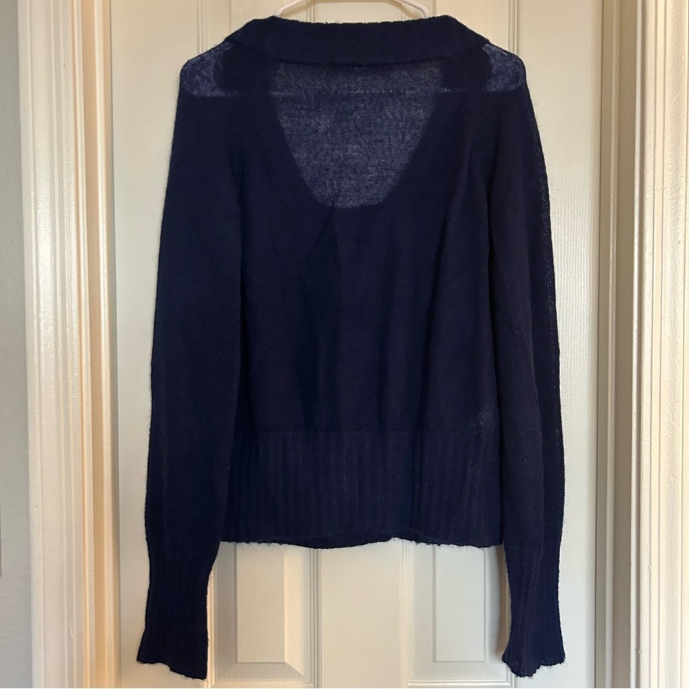Comptoir Des Cotonniers Womens Mohair Blend Navy Blue Light Sweater Size Large - Picture 7 of 12